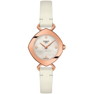 TISSOT 天梭 典雅真鑽珍珠貝時尚腕錶/白/23mm/T1131093611600