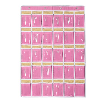 手機袋 班級手機收納袋牆掛式置物袋掛袋壁掛手機袋子透明布袋收手機袋子『XY26358』