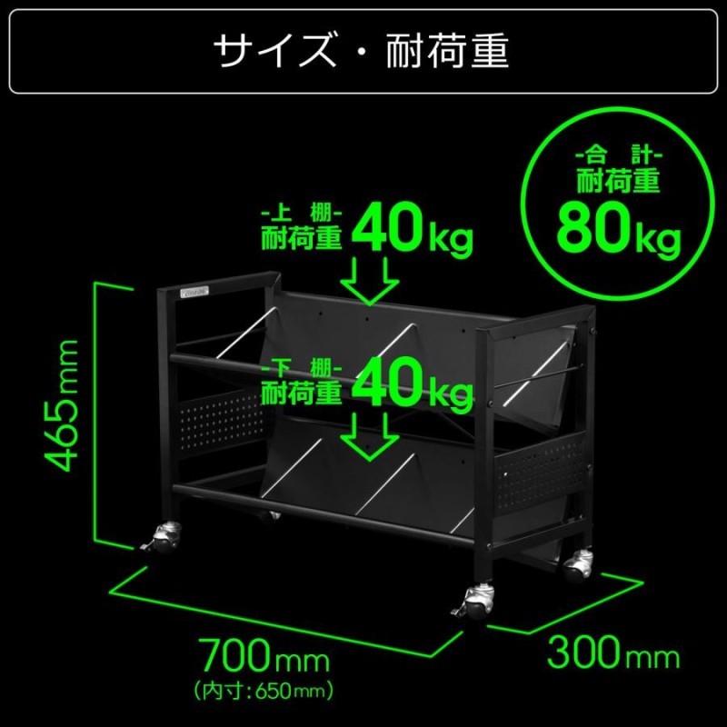 バウヒュッテ Bauhutte デスク下ワゴン BHS-700U-BK | LINEショッピング