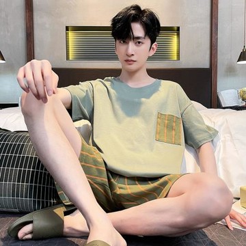北極絨2025新款睡衣男士夏季薄款純棉短袖短褲家居服夏天大碼套裝