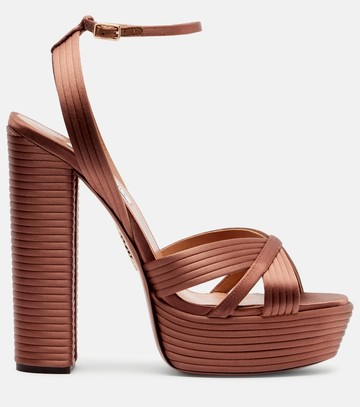 Aquazzura Sundance 140 satin platform sandals