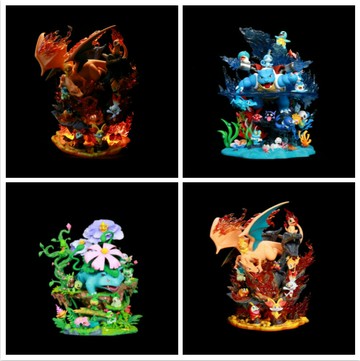 寵物精靈GK水系火系草系杰尼噴火龍杰尼龜全家桶發光場景動漫