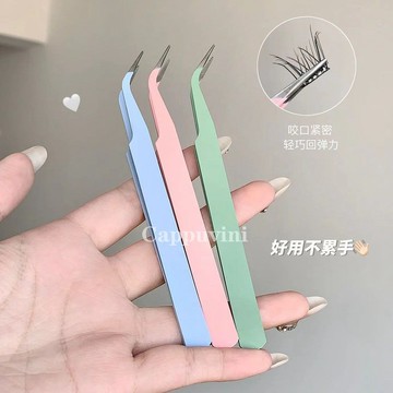美睫師推薦好用高精密假睫毛鑷子 專業嫁接工具金羽夾子 初學者美睫師新手專用 安全貼睫不擋視線 無縫緊密夾扣夾取不漏毛