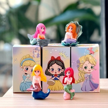 E哥❤現貨創意貝殼美人魚卡通公仔diy裝飾品盲袋配件微景觀桌面車載小擺件預售