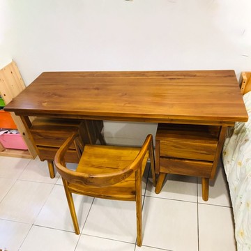 【吉迪市100%全柚木家具】RPDE005 柚木簡約四抽書桌 工作桌 餐桌