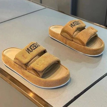 拖鞋高級感外穿2024夏季新款涼拖韓版潮厚底增高涼鞋魔術貼一字拖