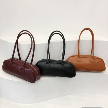 小臟柜 韓國小眾新款ins風博主同款復古酒紅單肩腋下包手提枕頭包