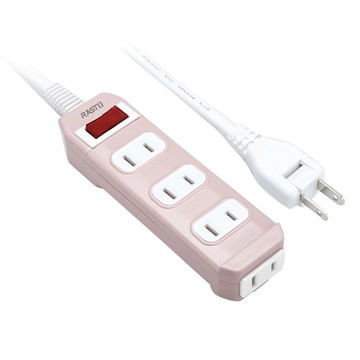 RASTO FE1 一開四插二孔延長線 粉色  1.8m  1條