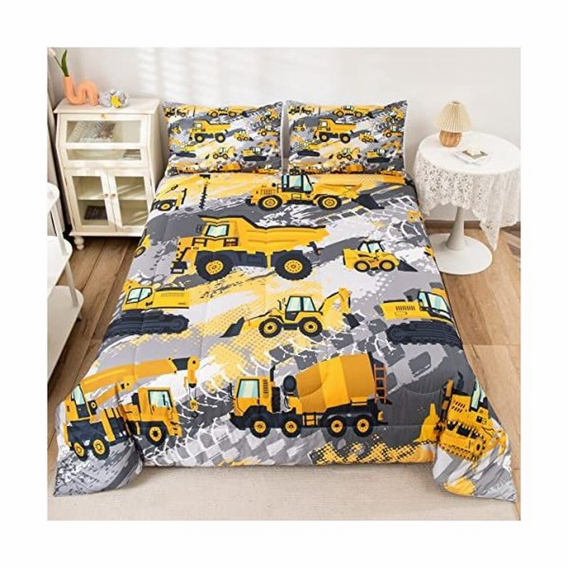 Feelyou ボーイズ カートゥーンカー寝具セット 子供用建設車両掛け布団 子供用 カートゥーン 機械 トラック 掛け布団セット 建設現場 車 羽毛 通販 Lineポイント最大0 5 Get Lineショッピング