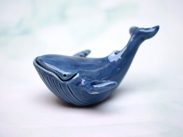 翅鯨　瓷偶　鯨魚　公仔