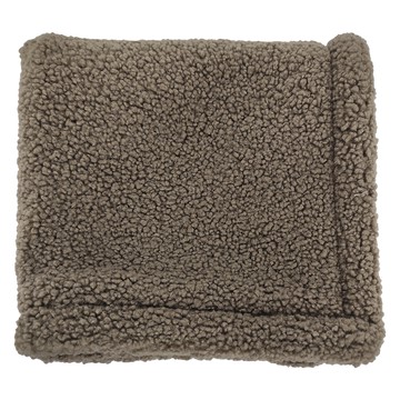 羊羔絨壓邊抱枕套 100%聚酯纖維  灰咖色  45 x 45cm