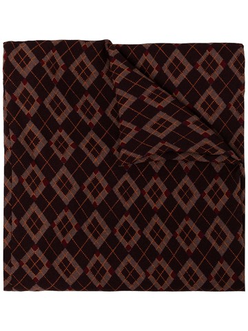 Onefifteen - x ANOWHEREMAN argyle-print scarf - men - Wool/Cotton - One Size - Red
