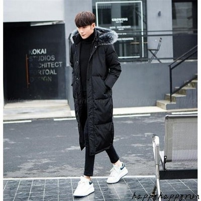ダウンジャケット メンズ ロング ダウンコート フード付き ファー付き 暖かい ライトアウター コート 秋 冬 防寒服 カジュアル 通販 Lineポイント最大get Lineショッピング