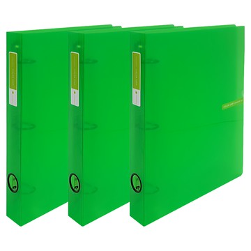 ECO Chungwoon 彩色半透明D型活頁夾  綠色  3本