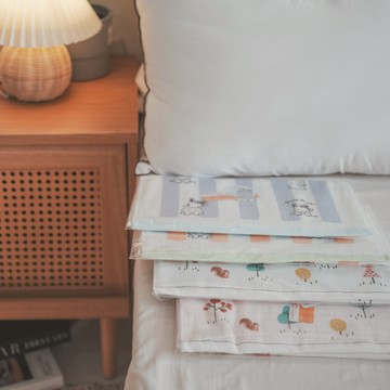 棉床本舖 柔軟升級 超柔紗毛巾(兔兔/小森林) 33X76CM 適合敏感肌族群 毛巾 超柔紗 二層紗 純棉毛巾