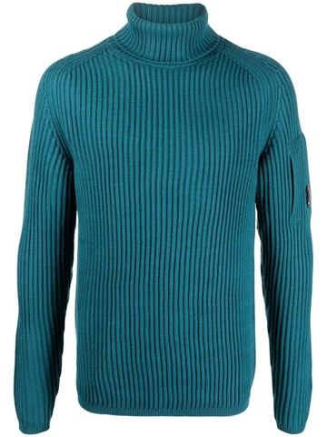 C.P. Company - Lens-detail roll-neck jumper - men - Acrylic/Wool - 52 - Blue