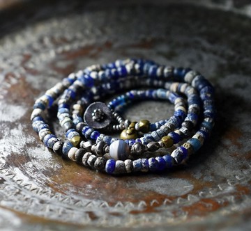 尚尼出土珠飾與古瑪瑙、舊奧裡薩黃銅與欽銀項鍊