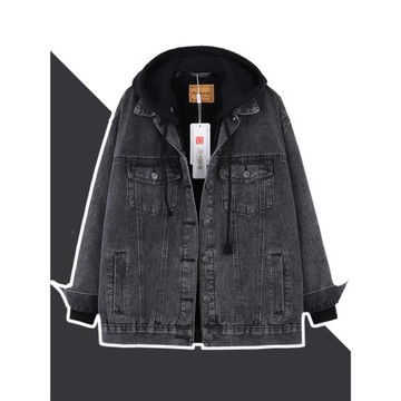 2025年暖色系冬裝牛仔棉服外套女中長款黑色加絨加厚仿羊羔毛棉衣