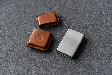 客制化禮物 one leather ZIPPO正版創意個性皮套防風真皮打火機套