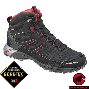【 MAMMUT 長毛象】男款中筒超輕量多功能鞋Fernow Mid GTX.登山健行鞋/特價83折/黑_05630