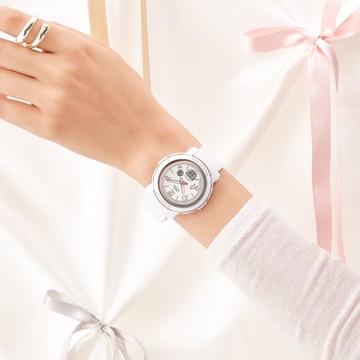 CASIO卡西歐 BABY-G BGA-290RA-7A 緞帶時標雙顯腕錶 白 41.5mm