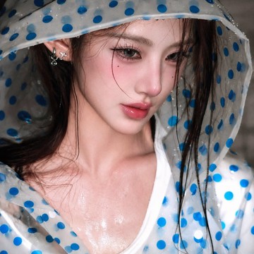 新上架👉藍色波點透明一次性雨衣 女學生拍照出片音樂節演唱會旅遊便攜雨披交換禮物 送朋友禮物