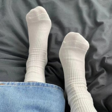 舒適百搭襪 白色長襪子女 中筒襪 夏季薄款 ins潮 運動日系 純棉純色 堆堆襪ins風 高彈不勒腳 抗菌防臭 純棉襪