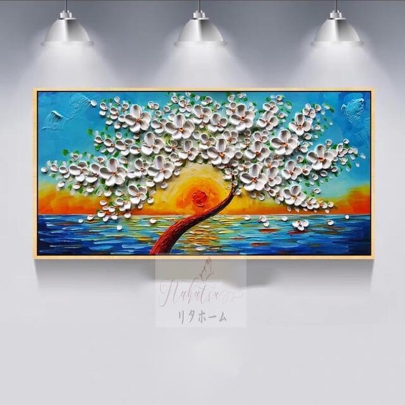 手作り油画 額つき 美術品 絵画インテリア壁飾り 油絵壁画 オーダー