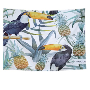 【橘果設計】大嘴鳥 送燈串 掛毯掛布 背景布 直播拍照背景 道具拍攝 布景 門簾裝飾 牆壁布景 居家裝飾 拍照背景布