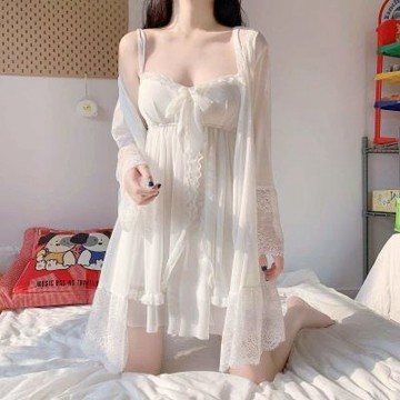 ✨茜茜 shop✨性感睡衣 甜美短款 蕾絲睡衣 女 春夏寬鬆韓版 吊帶睡裙 家居服 復古甜美宮廷風 蕾絲睡衣女 兩件套