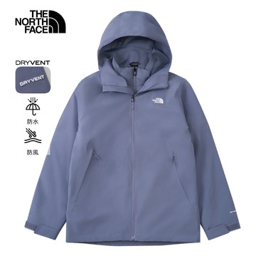 The North Face北面男款紫色DRYVENT防水鋪棉內裡三合一外套｜8FHWBTR