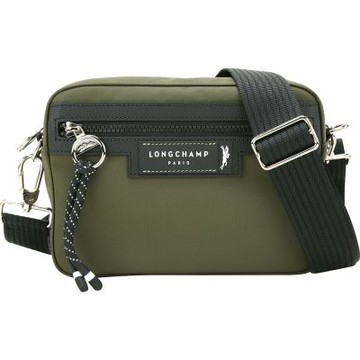 LONGCHAMP Le pliage Energy 奔馬皮標再生帆布尼龍肩 斜背包(軍綠)