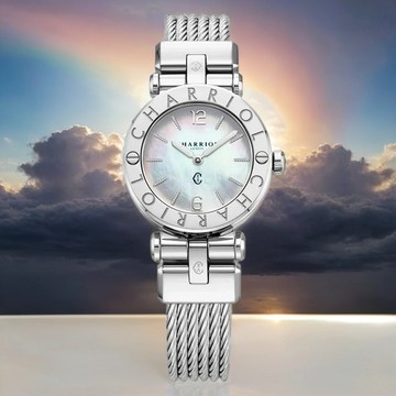 CHARRIOL 夏利豪 St-Tropez系列 時尚鋼索腕錶-28mm CR28S.590.002