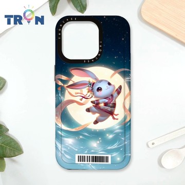 TRON IPhone 16 Pro 古風月亮兔子 防摔太空載具殼 透黑 軟硬 手機殼