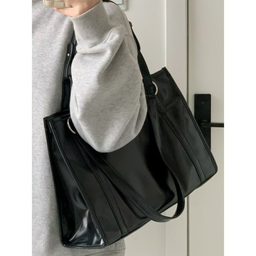 大容量托特包大方包女 手提通勤包包女2023新款潮時尚復古托特包小眾百搭大容量單肩包包