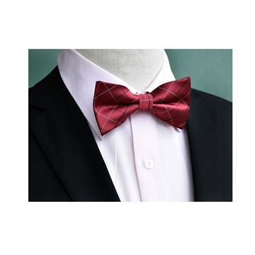 【拉福】格子領結新郎結婚領結糾糾(紅格兒童)