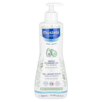 Mustela, 含鱷梨的溫和清潔凝膠，適合頭髮和身體，16.9 液量盎司（500 毫升）
