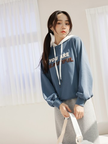 棉質貼布繡花造型羅紋長袖上衣