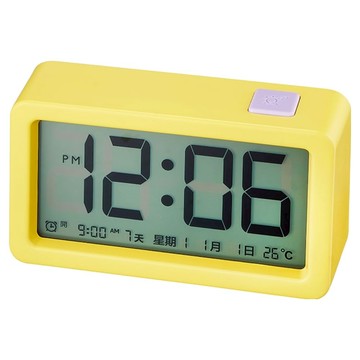 Kinyo 繽紛馬卡龍LCD電子鐘 TD-543 1個  黃色