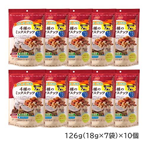 食塩不使用４種のミックスナッツ（18ｇ×7袋）×10個