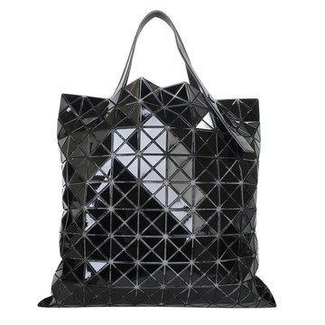 ISSEY MIYAKE  BAOBAO-幾何方格10x10手提肩背包(亮黑)