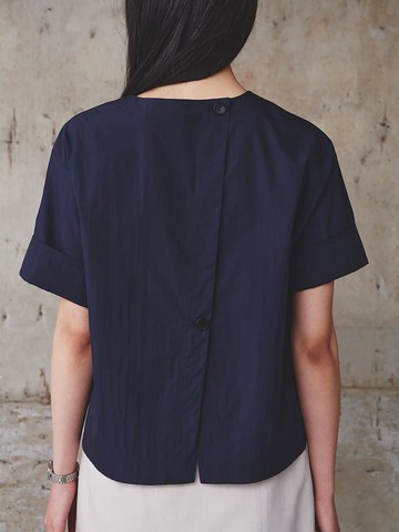 Back Detail Blouse [Navy] (KE5360M04R)