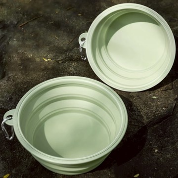 寵物外出折疊碗1000ml 綠色 寵物碗 餵水