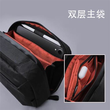 男士斜挎包2025新款多功能通勤背包手拿包手機包大容量單肩包男款