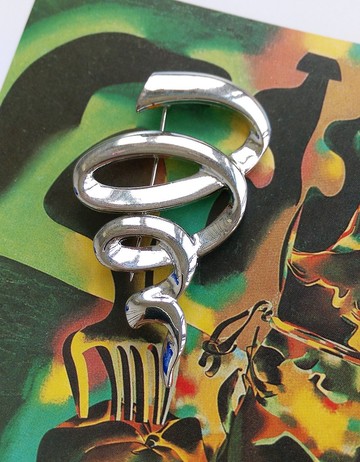 Vintage Jewelry 西洋古董飾品 JJ 銀炫風 銀帶 別針