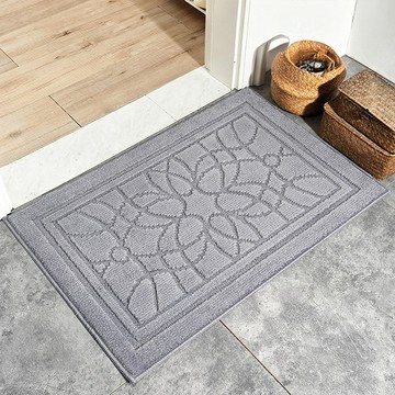 Osun 吸水不透水玄關大門耐磨防滑地墊 CE473 曼陀羅  90 x 60cm  淺灰色