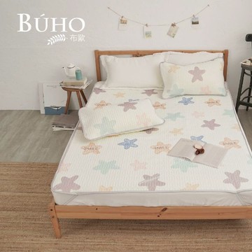 BUHO布歐 沁透涼爽可水洗抗菌乳膠涼墊枕套三件組-雙人加大 - 抹茶奶熊