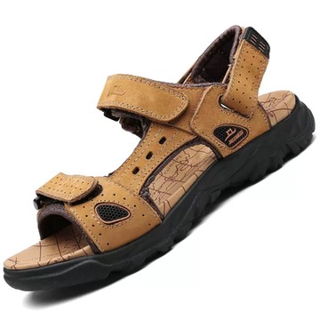 大友SAZ060口三色涼鞋男潮流百搭運動沙灘男真皮透氣防滑防臭戶外涼拖鞋杰恆