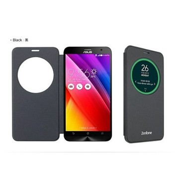 強強滾p-ASUS ZENFONE GO ZC500TG 原廠 透視 皮套 黑 視窗皮套