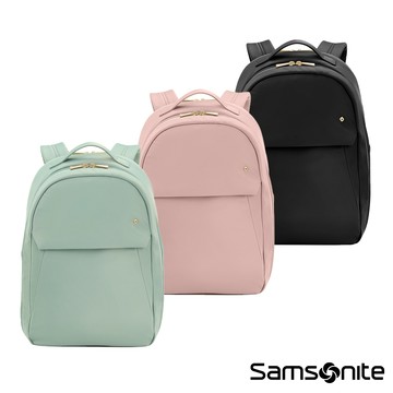 Samsonite 新秀麗 筆電後背包/女包/雙肩包/通勤包/電腦包15.6吋 VALERIE 商務輕量多功能多夾層_黑
